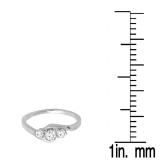 0.25 Carat (ctw) 10K White Gold Round Cut Diamond Ladies Bridal 3 Stone Swirl Engagement Ring 1/4 CT
