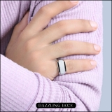 0.45 Carat (ctw) Platinum Plated Sterling Silver Round White & Black Diamond Men's Flashy Hip Hop Pinky Ring 1/2 CT
