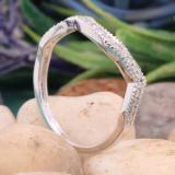 0.15 Carat (ctw) Sterling Silver Round Real Diamond Ladies Wedding Stackable Matching Band Anniversary Guard Ring