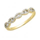0.25 Carat (ctw) 10K Yellow Gold Round Diamond Ladies Bridal Stackable Anniversary Wedding Band Swirl Ring 1/4 CT