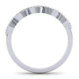 0.25 Carat (ctw) 14K White Gold Round Black & White Diamond Ladies Bridal Stackable Anniversary Wedding Band Swirl Ring 1/4 CT