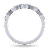 0.25 Carat (ctw) 10K White Gold Round Blue & White Diamond Ladies Bridal Stackable Anniversary Wedding Band Swirl Ring 1/4 CT