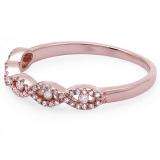 0.25 Carat (ctw) 14K Rose Gold Round Diamond Ladies Bridal Stackable Anniversary Wedding Band Swirl Ring 1/4 CT