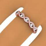 0.25 Carat (ctw) 14K Rose Gold Round Diamond Ladies Bridal Stackable Anniversary Wedding Band Swirl Ring 1/4 CT