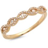 0.25 Carat (ctw) 14K Yellow Gold Round Diamond Ladies Bridal Stackable Anniversary Wedding Band Swirl Ring 1/4 CT