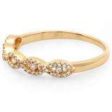 0.25 Carat (ctw) 14K Yellow Gold Round Diamond Ladies Bridal Stackable Anniversary Wedding Band Swirl Ring 1/4 CT