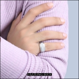 0.45 Carat (ctw) Platinum Plated Sterling Silver Real Round White Diamond Men's Flashy Hip Hop Pinky Ring 1/2 CT