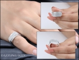 0.45 Carat (ctw) Platinum Plated Sterling Silver Real Round White Diamond Men's Flashy Hip Hop Pinky Ring 1/2 CT