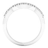 0.20 Carat (ctw) 14K White Gold Round Diamond Ladies Wedding Contour Band Guard Ring 1/5 CT