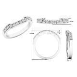 0.20 Carat (ctw) 14K White Gold Round Diamond Ladies Wedding Contour Band Guard Ring 1/5 CT
