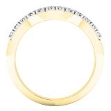 0.20 Carat (ctw) 14K Yellow Gold Round Diamond Ladies Wedding Contour Band Guard Ring 1/5 CT