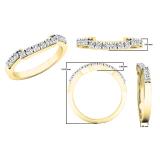 0.20 Carat (ctw) 14K Yellow Gold Round Diamond Ladies Wedding Contour Band Guard Ring 1/5 CT