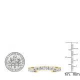 0.20 Carat (ctw) 14K Yellow Gold Round Diamond Ladies Wedding Contour Band Guard Ring 1/5 CT