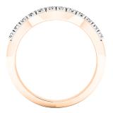 0.20 Carat (ctw) 18K Rose Gold Round Diamond Ladies Wedding Contour Band Guard Ring 1/5 CT