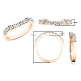 0.20 Carat (ctw) 18K Rose Gold Round Diamond Ladies Wedding Contour Band Guard Ring 1/5 CT