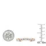 0.20 Carat (ctw) 18K Rose Gold Round Diamond Ladies Wedding Contour Band Guard Ring 1/5 CT