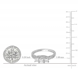 1.00 Carat (ctw) 14K White Gold Princess & Round Diamond Ladies Bridal 3 Stone Engagement Ring 1 CT