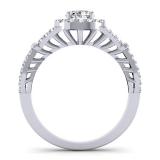 1.00 Carat (ctw) 10K White Gold Round Diamond Ladies Split Shank Bridal Engagement Halo Ring 1 CT