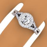 1.00 Carat (ctw) 10K White Gold Round Diamond Ladies Split Shank Bridal Engagement Halo Ring 1 CT