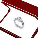 1.00 Carat (ctw) 10K White Gold Round Diamond Ladies Split Shank Bridal Engagement Halo Ring 1 CT
