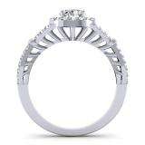 1.00 Carat (ctw) 14K White Gold Round Diamond Ladies Split Shank Bridal Engagement Halo Ring 1 CT
