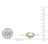1.00 Carat (ctw) 10K Yellow Gold Round Diamond Ladies Bridal Engagement Ring With Matching Band Set 1 CT