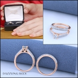 1.00 Carat (ctw) 14K Rose Gold Round Diamond Ladies Bridal Engagement Ring With Matching Band Set 1 CT