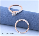 1.00 Carat (ctw) 14K Rose Gold Round Diamond Ladies Bridal Engagement Ring With Matching Band Set 1 CT