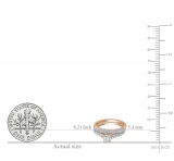 1.00 Carat (ctw) 14K Rose Gold Round Diamond Ladies Bridal Engagement Ring With Matching Band Set 1 CT