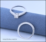 1.00 Carat (ctw) 14K White Gold Round Diamond Ladies Bridal Engagement Ring With Matching Band Set 1 CT