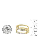 0.33 Carat (ctw) 14K Yellow Gold Round Diamond Ladies Anniversary Wedding Band Milgrain Guard Double Ring 1/3 CT