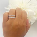 0.33 Carat (ctw) 14K White Gold Round Diamond Ladies Anniversary Wedding Band Milgrain Guard Double Ring 1/3 CT