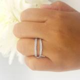0.33 Carat (ctw) 14K White Gold Round Diamond Ladies Anniversary Wedding Band Milgrain Guard Double Ring 1/3 CT