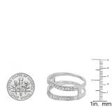 0.33 Carat (ctw) 14K White Gold Round Diamond Ladies Anniversary Wedding Band Milgrain Guard Double Ring 1/3 CT