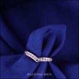 0.25 Carat (ctw) 10K Rose Gold Round Diamond Ladies Anniversary Wedding Stackable Band Guard Chevron Ring 1/4 CT