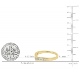 0.25 Carat (ctw) 10K Yellow Gold Round Diamond Ladies Anniversary Wedding Stackable Band Guard Chevron Ring 1/4 CT