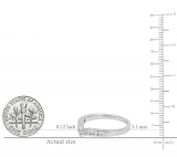 0.25 Carat (ctw) 14K White Gold Round Diamond Ladies Anniversary Wedding Stackable Band Guard Chevron Ring 1/4 CT