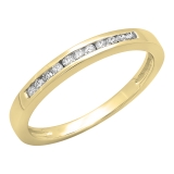 0.15 Carat (ctw) 14K Yellow Gold Round Diamond Ladies Anniversary Wedding Band Stackable Ring