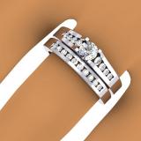 0.75 Carat (ctw) 14k White Gold Round Diamond Ladies Bridal Engagement Ring Matching Band Set 3/4 CT