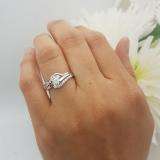 0.55 Carat (ctw) 10K White Gold Round Diamond Ladies Twisted Style Bridal Engagement Ring With Matching Band Set 1/2 CT