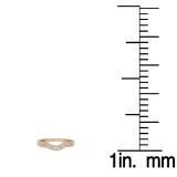 0.15 Carat (ctw) 10K Rose Gold Round Cut White Diamond Ladies Anniversary Wedding Stackable Band Contour Guard Ring