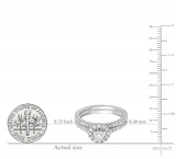 0.85 Carat (ctw) 18K White Gold Round Cut Diamond Ladies Bridal Halo Style Engagement Ring With Matching Band Set