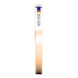 0.35 Carat (ctw) 10K Rose Gold Round Cut Blue Sapphire & White Diamond Ladies Anniversary Wedding Stackable Band Guard Ring 1/3 CT