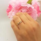 0.35 Carat (ctw) 10K Yellow Gold Round Cut Blue Sapphire & White Diamond Ladies Anniversary Wedding Stackable Band Guard Ring 1/3 CT