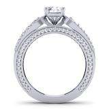 1.75 Carat (ctw) 14k White Gold Round Diamond Ladies Vintage Style Solitaire With Accents Bridal Engagement Ring 1 3/4 CT