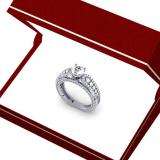 1.75 Carat (ctw) 14k White Gold Round Diamond Ladies Vintage Style Solitaire With Accents Bridal Engagement Ring 1 3/4 CT