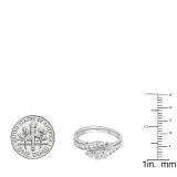 0.90 Carat (ctw) 18K White Gold Round Diamond Ladies Swirl Bridal Engagement Ring With Matching Band Set 1 CT
