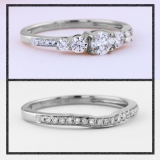 0.40 Carat (ctw) 14k White Gold Round Diamond Ladies 5 Stone Bridal Engagement Ring Matching Band Set