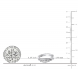 0.40 Carat (ctw) 14k White Gold Round Diamond Ladies 5 Stone Bridal Engagement Ring Matching Band Set
