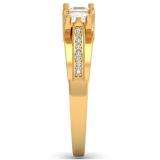 1.00 Carat (ctw) 14k Yellow Gold Princess & Round Diamond Ladies Vintage Bridal 3 Stone Engagement Ring 1 CT